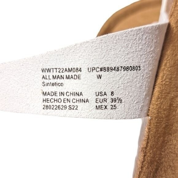 Time and Tru White Sandals Women's 8‎ Wide Width Cork Footbed Buckle Comfort - Picture 13 of 15